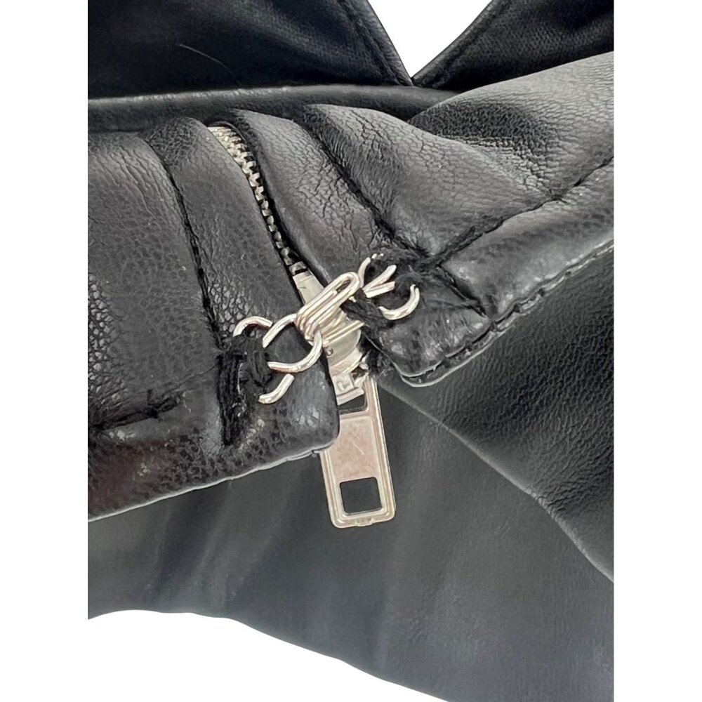 NWOT Shoedazzle Black Soft Vegan Leather Edgy V-Neck Sexy Club Rave EDM Crop Top - Picture 13 of 16